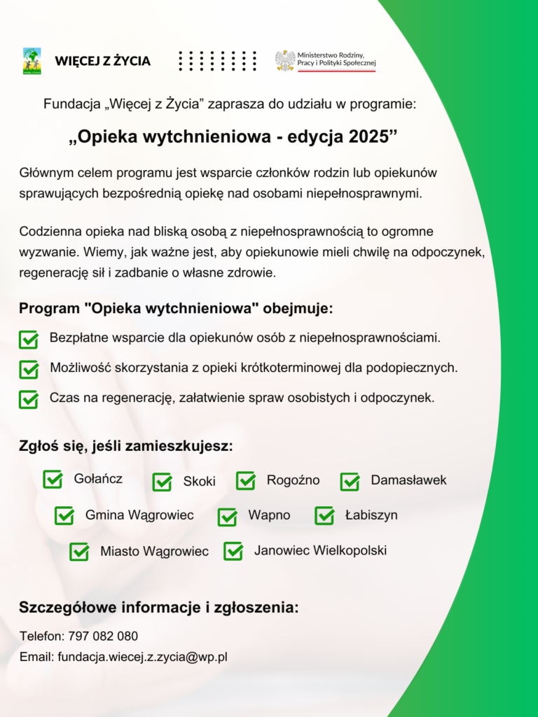 Plakat Opieka wytchnieniowa